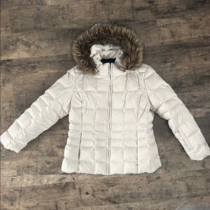 Women's Calvin Klein Puffer Jacket with Faux Fur Hood